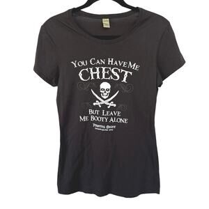 Y2K Pirate McBling Baby Tee Indie Sleeze Graphic Rhinestone Bimbo T-Shirt Large